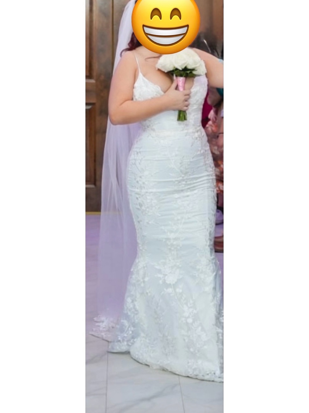 House of CB White Lace Mermaid Wedding Gown